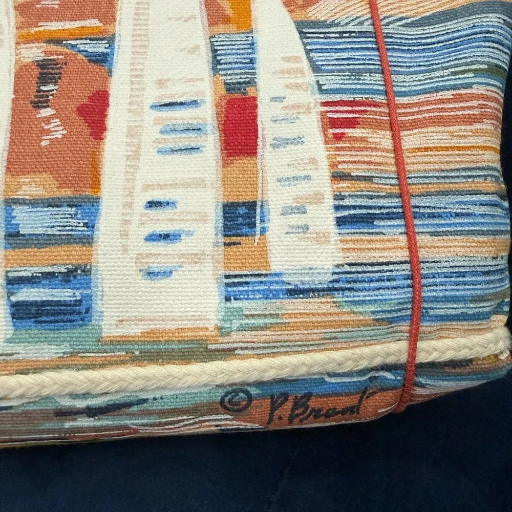 Paul Brent Sun n Sand Coastal Sailboat Canvas Tote - Picture 4 of 15